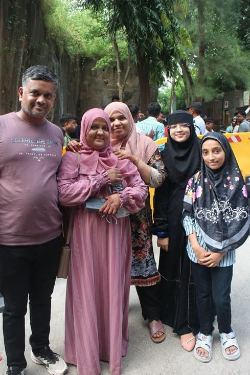 Un famille avec laquelle j'ai fait de nombreux selfies