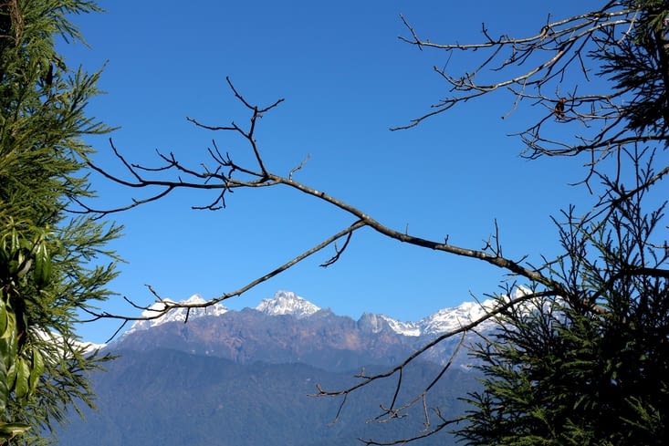 Vue depuis le monastère de Sanghak Choeling