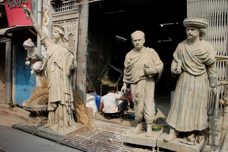dans le quartier de Kumartuli