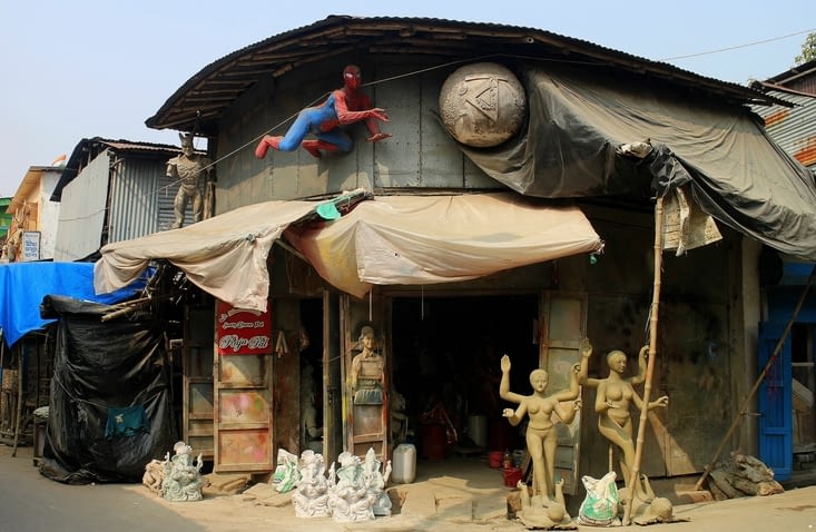 dans le quartier de Kumartuli