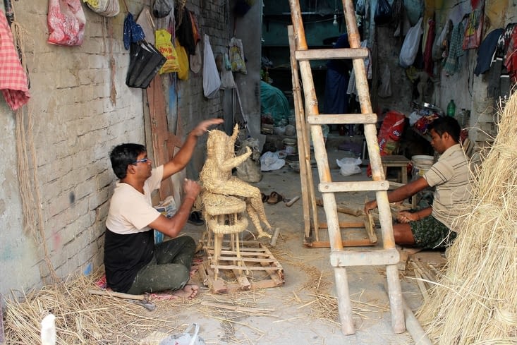 dans le quartier de Kumartuli
