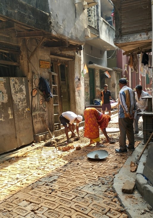 La ruelle en plein travaux