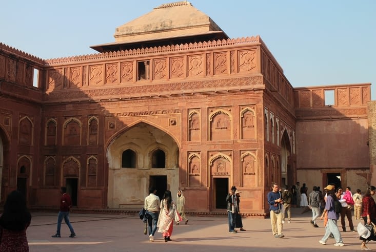 A l'intérieur du fort d'Agra
