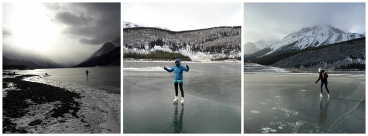 Les French Girls sur la glace ;) On ne voit même plus Manon sous ses couches !