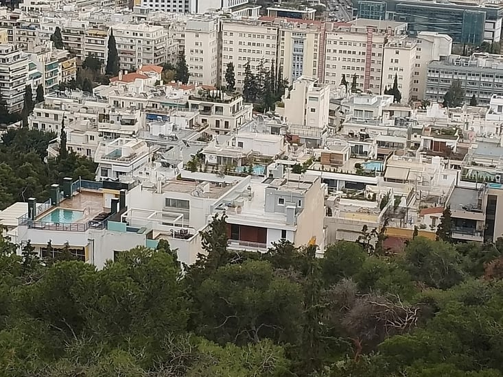 Vue sur les piscines rooftop