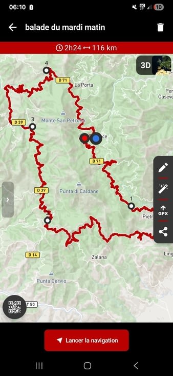 Parcours du matin...ca tourne!