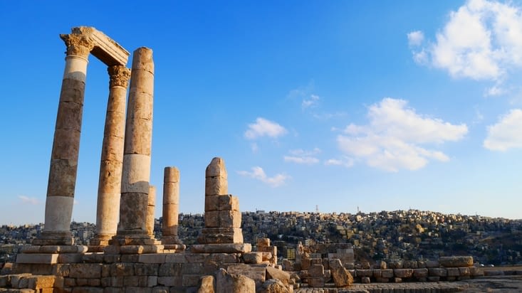 Les fameuses colonnes de la citadelle d'Amman