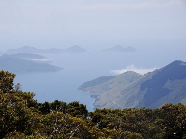 Vue des sounds depuis Mount Stokes