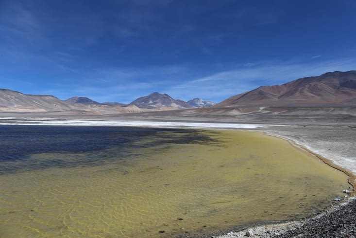 Côté Chili, eaux soufrées à la laguna verde.