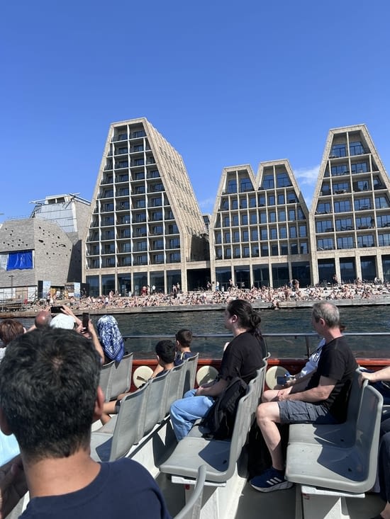 Nous sur le bateau et les danois qui font bronzette.