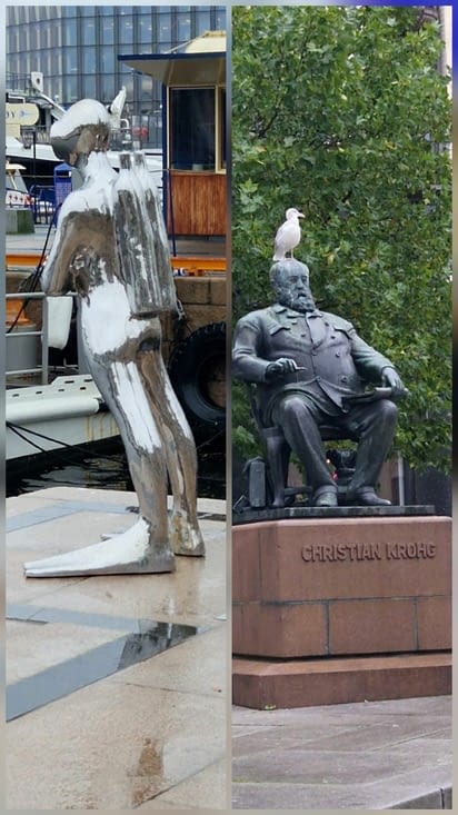 Statues d'Oslo et l'avis des oiseaux...