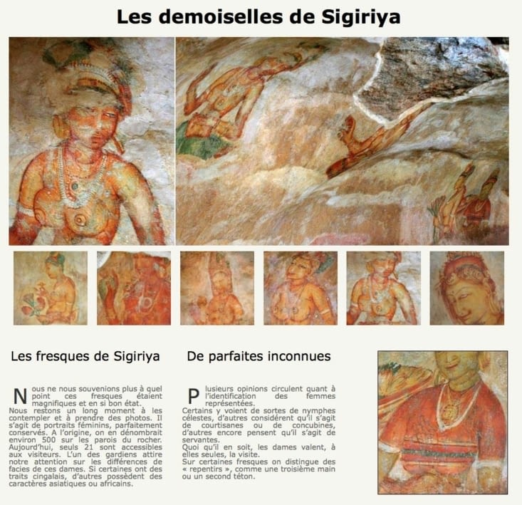 fresques : les demoiselles de Sigiriya