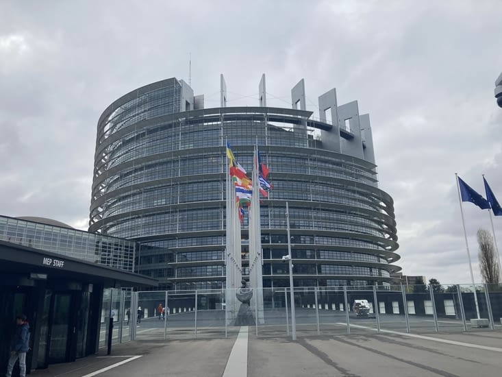 Arrivée au Parlement européen