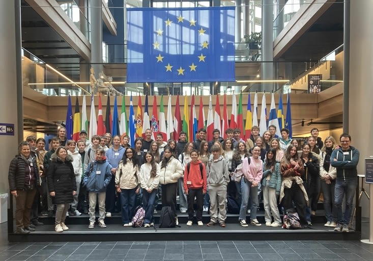 Les élèves de troisième lors de la visite du Parlement européen