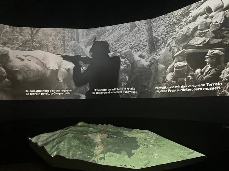 Scénographie relatant les combats de l’année 1915 au Hartmannswillerkopf