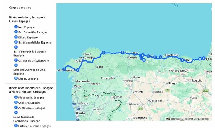 idée de 1er circuit en Espagne