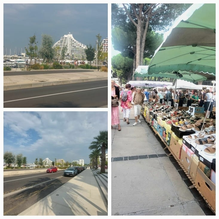 La Grande Motte. A droite, le marché.