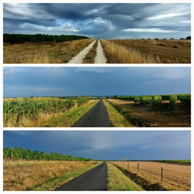Des chemins. Celui du milieu et du bas sont bien de deux endroits différents.