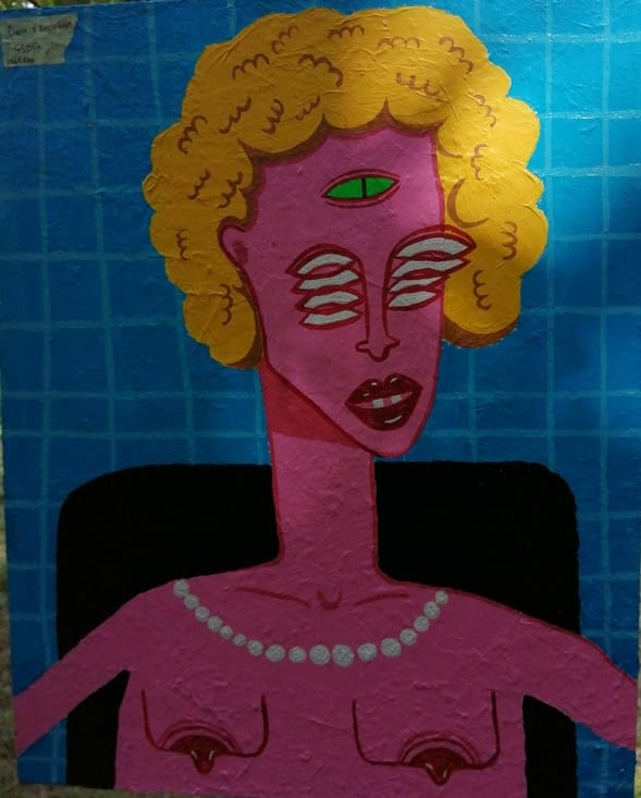 "la dame à la piscine " Cubiste ? Dadaiste ou naïf ?
