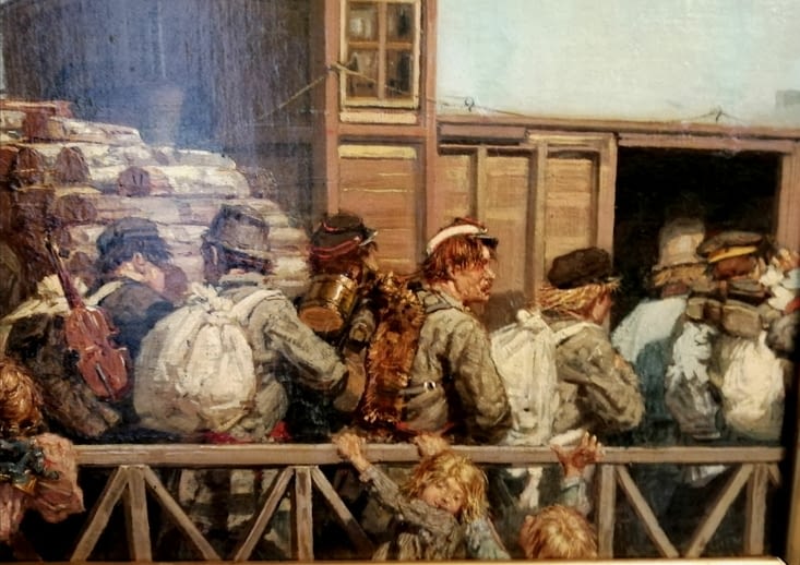 Le départ des hommes enrôlés