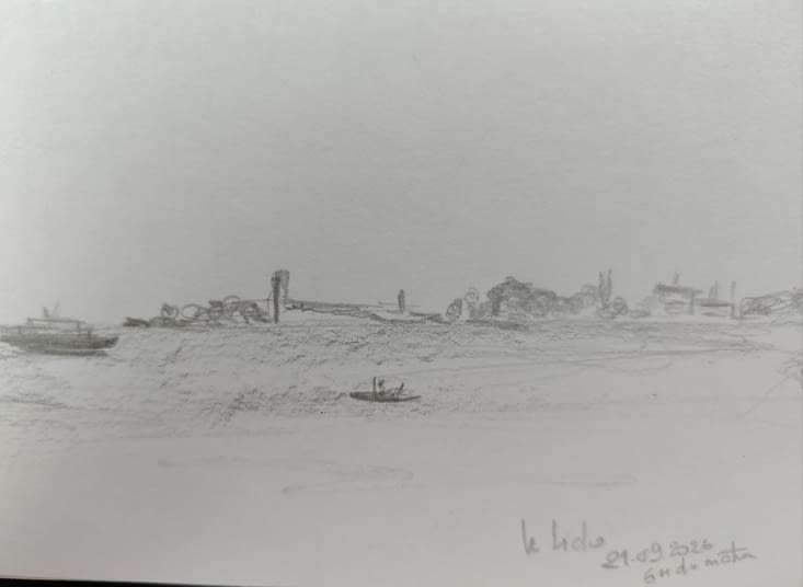 La lagune dans la brume du matin