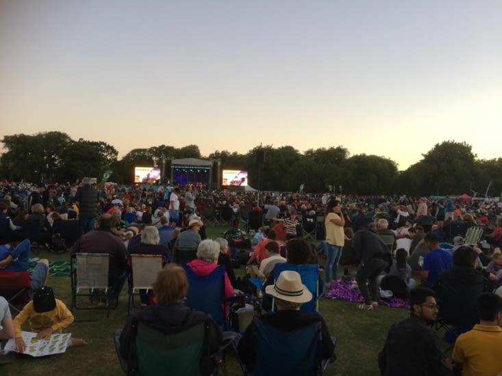 soirée spark à Christchurch, concert et feu d'artifice