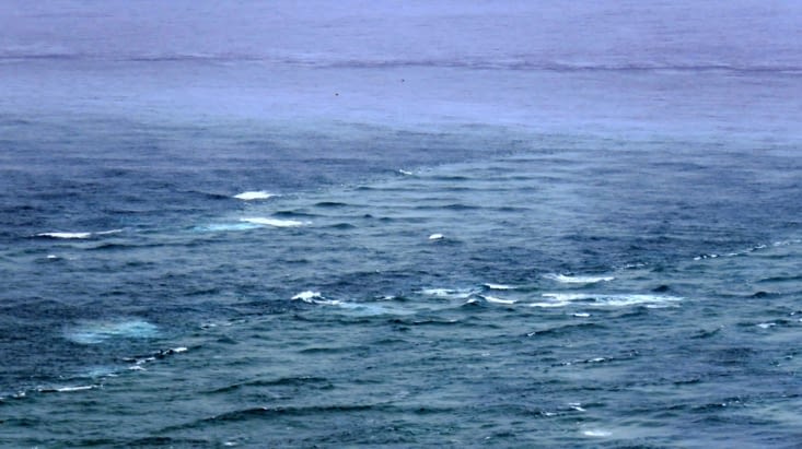 La mer de tasman rencontre l'océan pacifique