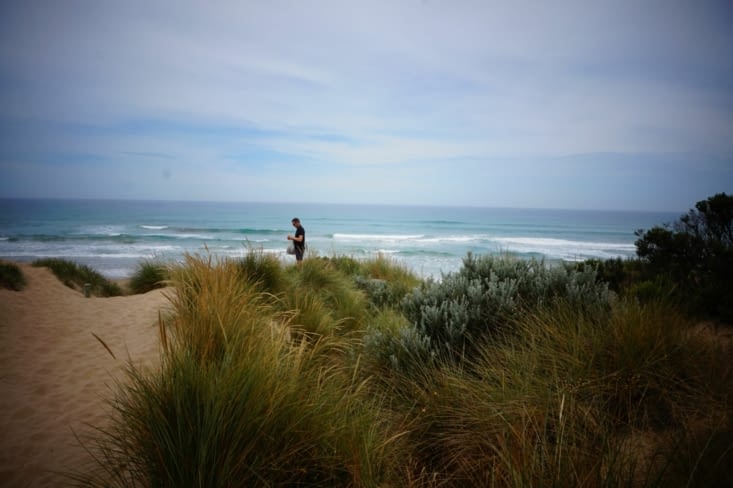 Pause déjeuner sur la plage.