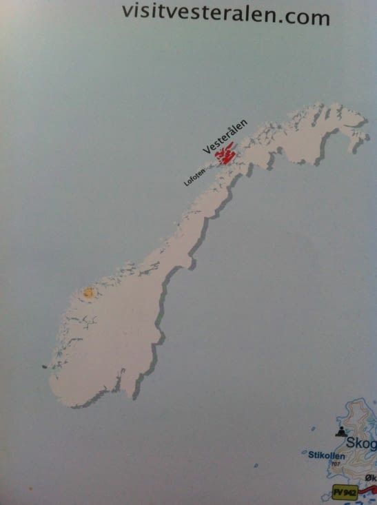 Le découpage Iles Vesteralen et Lofoten