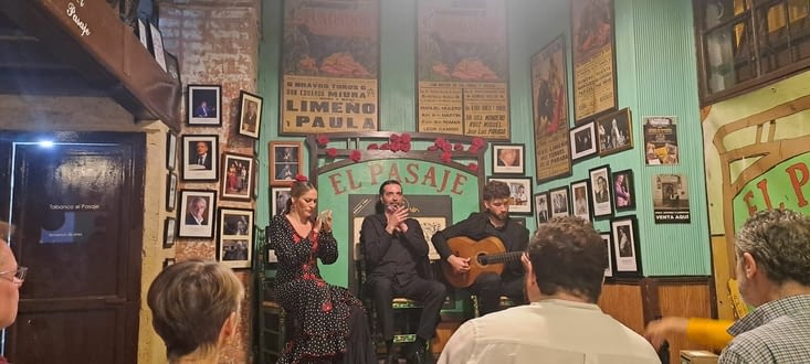 Un guitariste, un chanteur et une danseuse