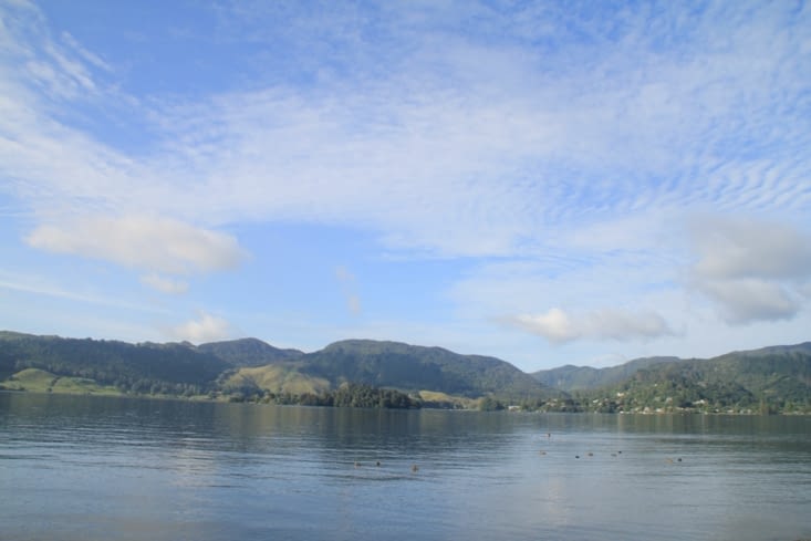 Lake Okareka at sunrise