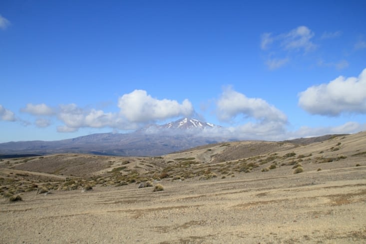 and walking by Mt Tongariro