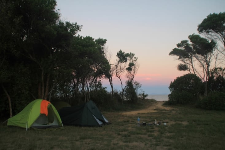 Our little campsite on the beach
