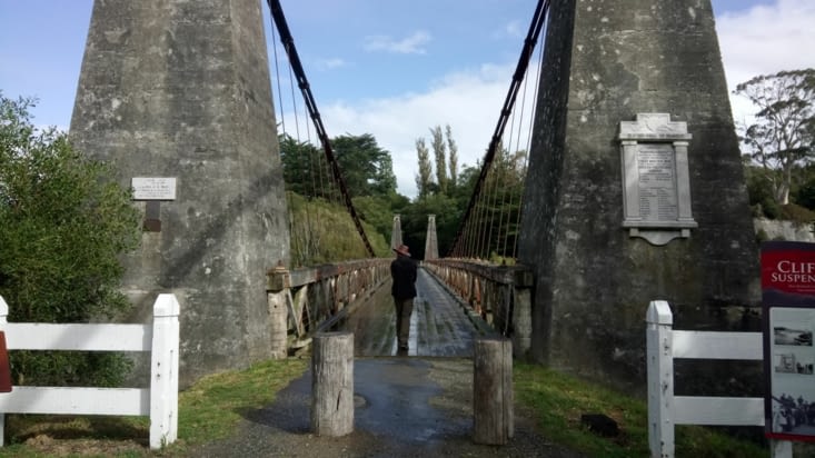 End of the track: largest wood suspension bridge in Cliffden