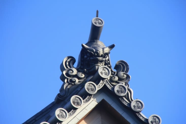 Close-up: view on temples' rooftops