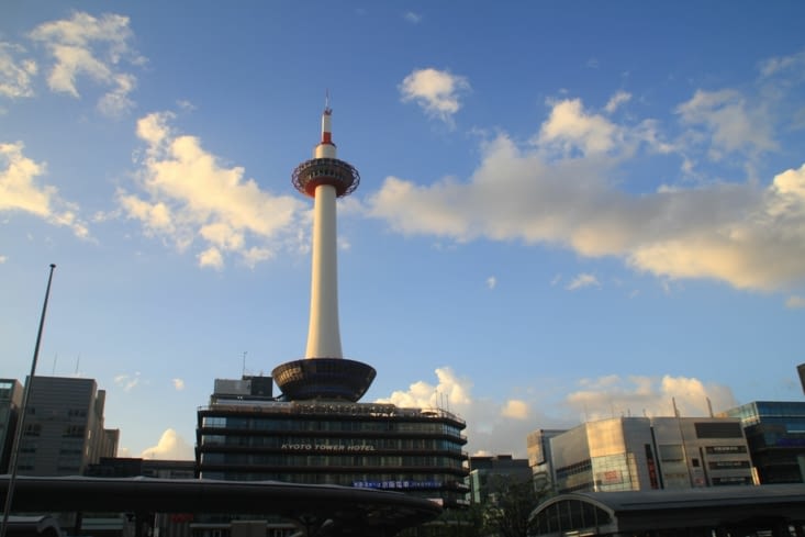 Kyoto Tower in the heart of the buisness center