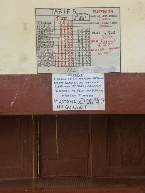 Grille des tarifs (A.B)