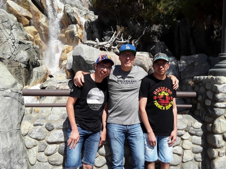 Pause devant la cascade ... très agréable sous ce soleil californien