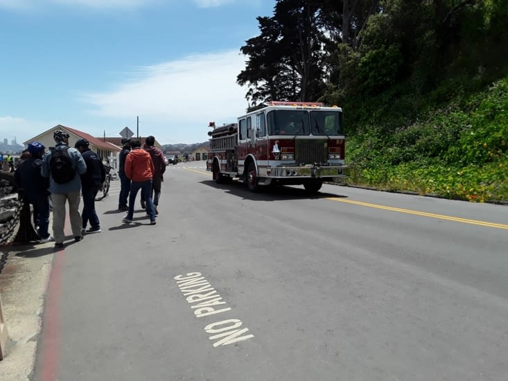 Les camions pompiers circulent toutes la journee dans san francisco