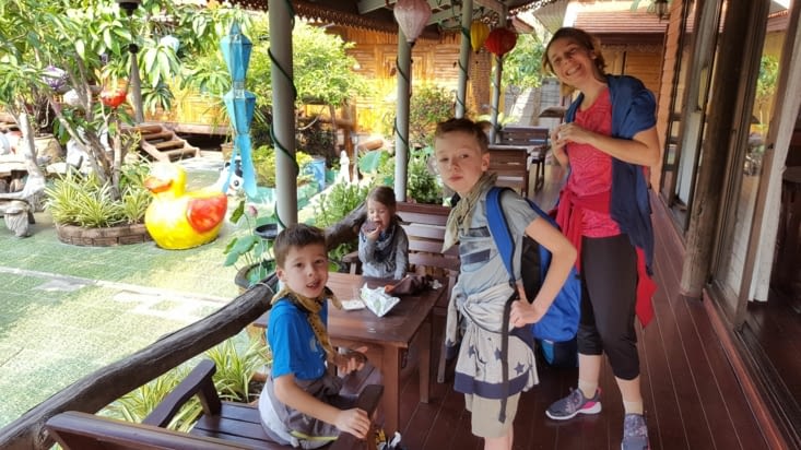 au départ de l'hotel