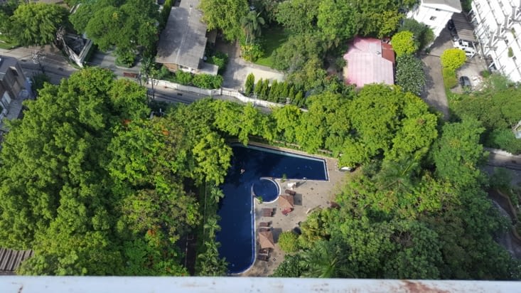 la vue sur la piscine olympique en bas