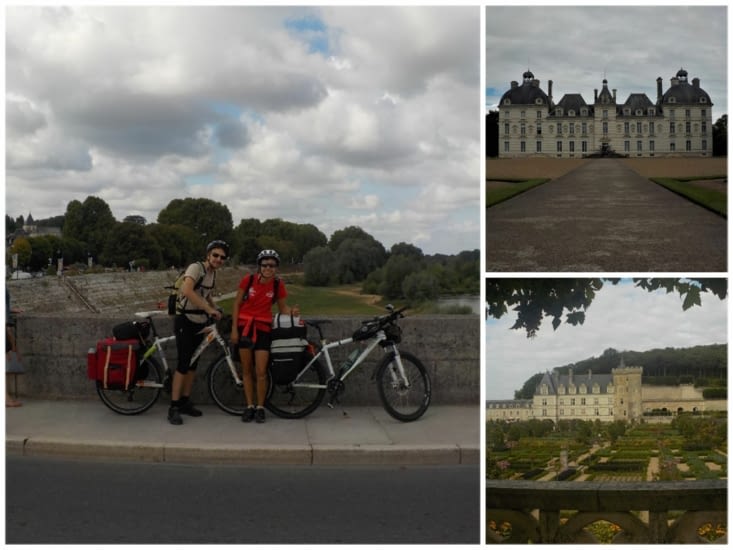 Manon and Thibault in front of the Loire with their bikes!