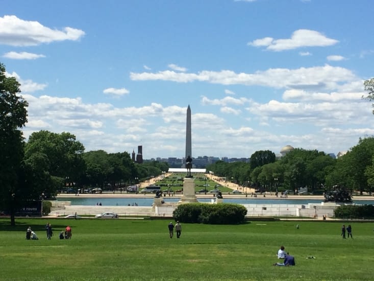 Le National Mall vu depuis la pelouse du Capitole