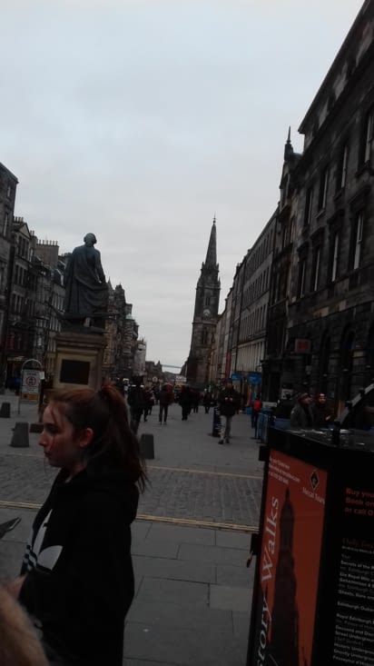 In the main street of Edinburgh