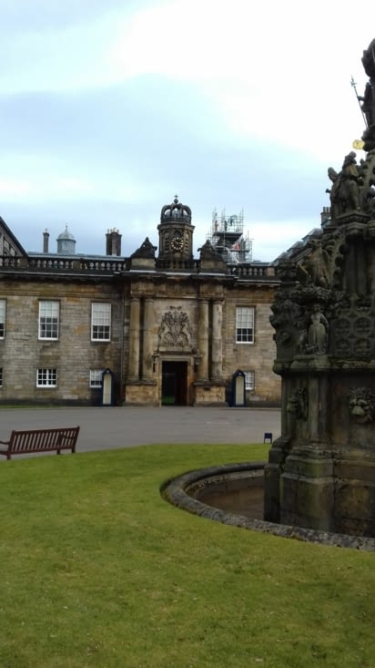In front of the Holyroodhouse Palace.