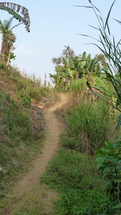 Le sentier pour accéder au village