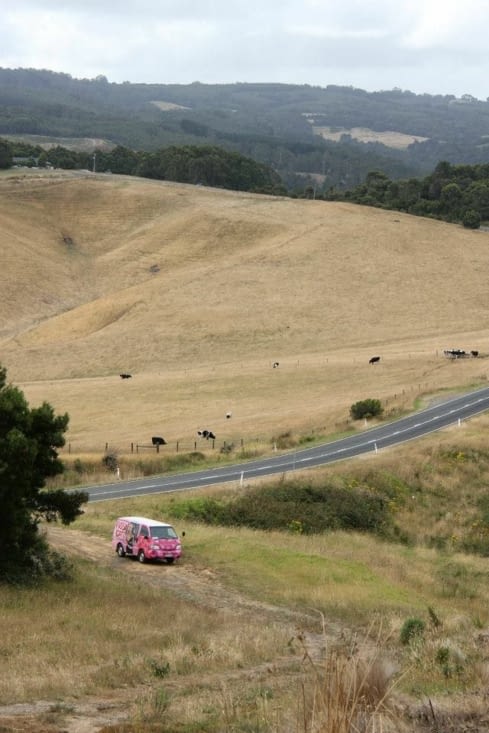 Notre van sur la Old Great Ocean Road