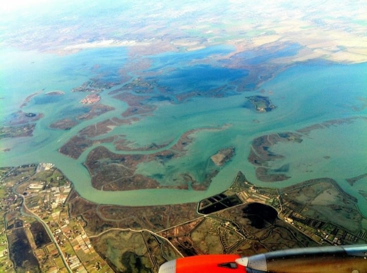Vu du ciel, direction Venise!