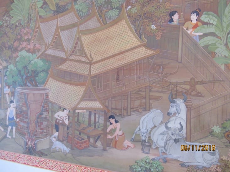 Peinture dans un temple plus récent de la partie nord