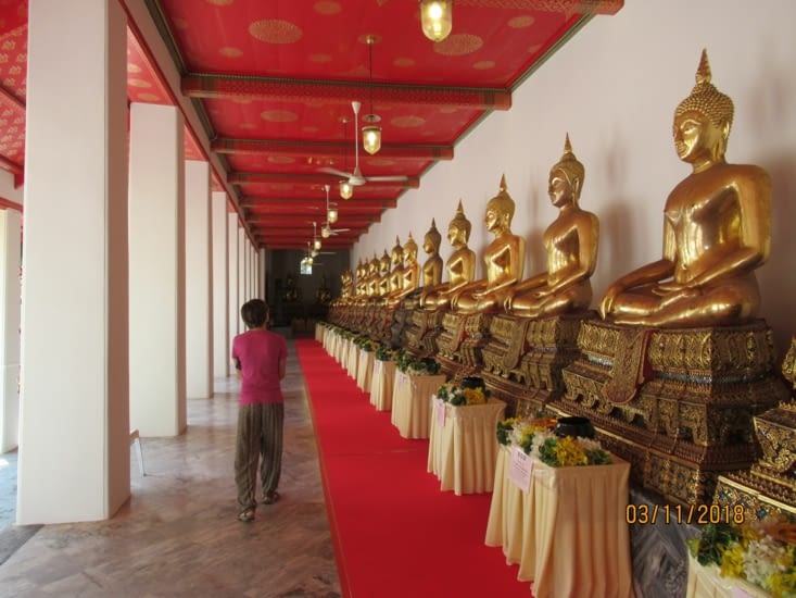 Visite du Wat Pho, avec ses très nombreux Bouddhas